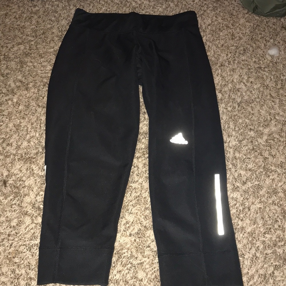 Black 3/4 length adidas legging/running pants.